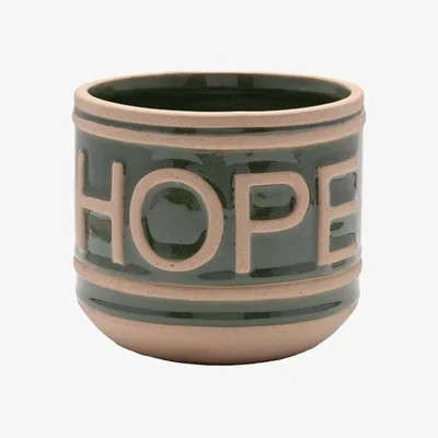 Dunelm Country Living Set of 2 Ceramic Love and Hope Plant Pots