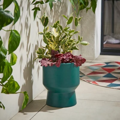 Dunelm Elements Teal Ceramic Small Planter Teal (Blue)
