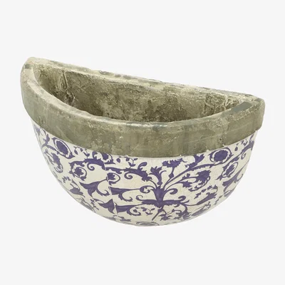 Dunelm Fallen Fruits Ceramic Wall Planter Blue