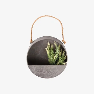 Dunelm Fallen Fruits Round Wall Planter Grey