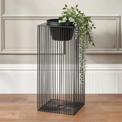 Dunelm Rectangular Metal Strut Planter Black