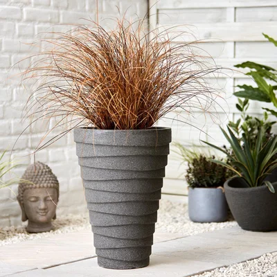 Dunelm Trojan Charcoal Planter Charcoal