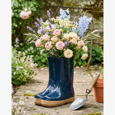 Dibor Midnight Blue Welly Boot Planter