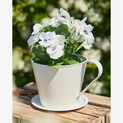 Dibor Vintage Cream Tea Cup Planter