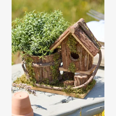 Dibor Woodland Lodge Bird House Planter