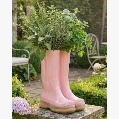 Dibor Large Pink Welly Boot Planter