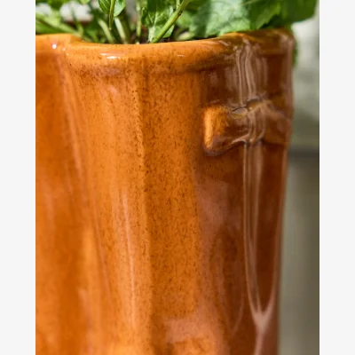 Dibor Orange Welly Boot Planter with Personalised Marker