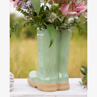 Dibor Personalised Large Green Welly Planter