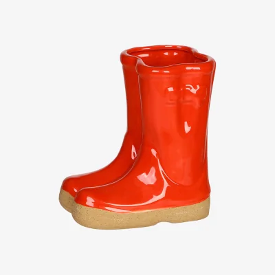 Dibor Red Welly Boot Planter with Personalised Marker