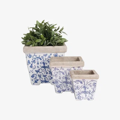 Furniture123 Fallen Fruits 3 Aged Ceramic Flower Pots