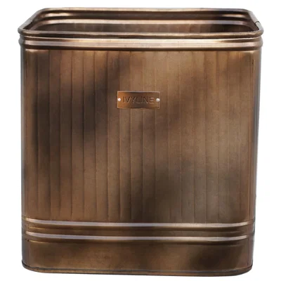 Furniture123 Small Copper Square Outdoor Metal Planter Hampton - Ivyline