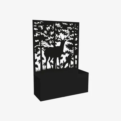 Furniture123 Back Steel Planter with Deer Trellis - Fallen Fruits