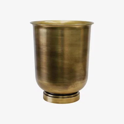 Furniture123 Ivyline Large Antique Brass Outdoor Metal Urn Hampton