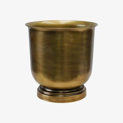 Furniture123 Ivyline Small Antique Brass Outdoor Metal Urn Hampton
