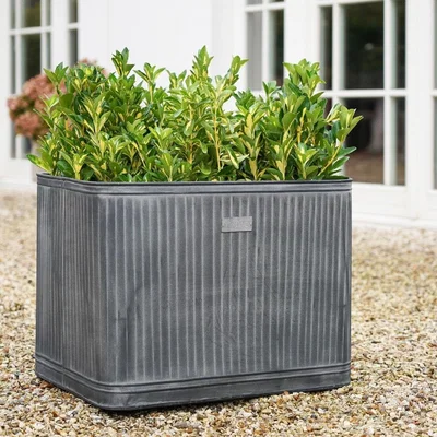 Furniture123 Ivyline Large Metal Rectangular Outdoor Planter Hampton