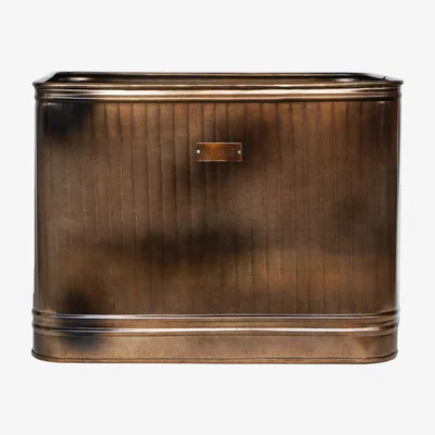 Furniture123 Large Rectangular Copper Outdoor Metal Planter Hampton - Ivyline