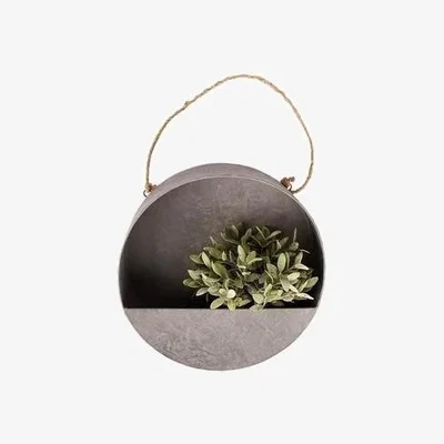 Furniture123 Large Round Zinc Hanging Wall Planter - Fallen Fruits