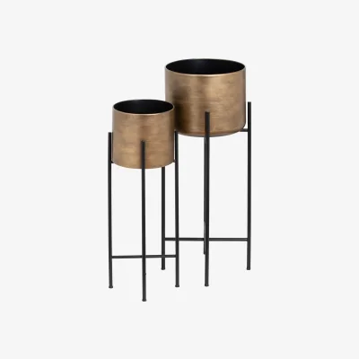 Furniture123 Two Bronze Planters On Stands
