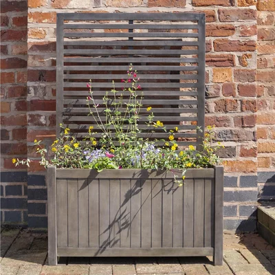 Furniture123 Grey Wooden Planter Box with Trellis - Rowlinson Alderley