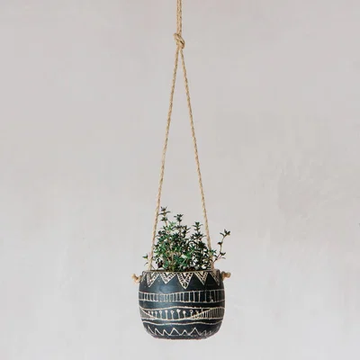 Graham & Green Sgraffito Hanging Planter