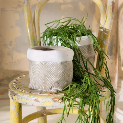 Graham & Green Small Chevron Concrete Planter