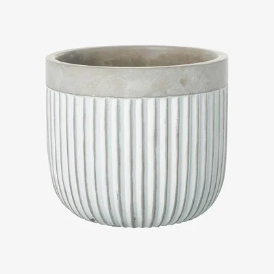 Graham & Green Graham and Green Medium Grey Cement Plant Pot