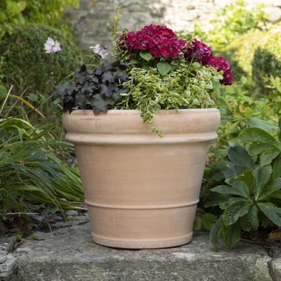Gardenesque Bordo 50cm Large Terracotta Plant Pot | Outdoor Frostproof Pot | H42cm X W50cm | Durable Hand Crafted Garden Terracotta Pot With Drainage Hole