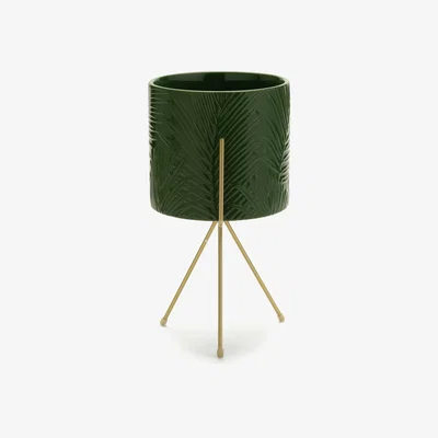 Habitat Habitat Green Ceramic Planter on Metal Legs