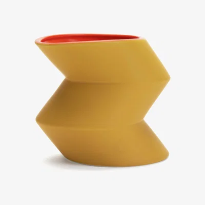 Habitat Habitat Ceramic Zig Zag Planter - Mustard