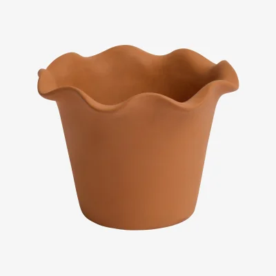 Habitat Habitat Scalloped 21cm Clay Grey Planter - Small