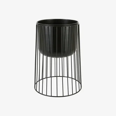 Habitat Habitat Zed Low Black Plant Pot With Spindle Legs