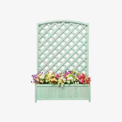 Habitat Large Wooden Lattice Planter - Green
