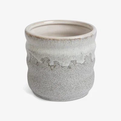 Habitat Habitat Medium Reactive Glaze Ceramic Planter- Cream
