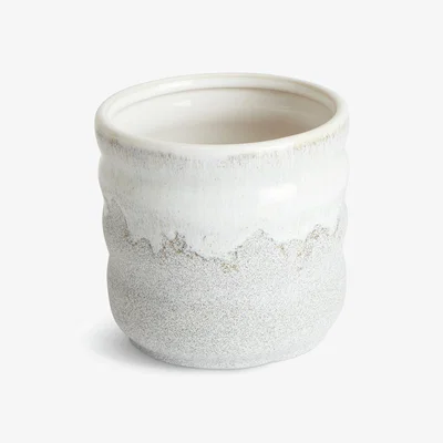 Habitat Habitat Reactive Glaze Small Ceramic Planter - Cream & Grey