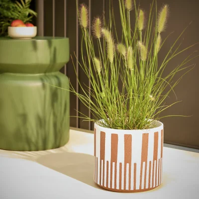 Habitat Habitat Terracotta Glaze Ceramic Orange Planter - Single
