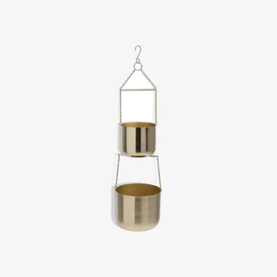 Habitat Habitat Double Hanging Planter - Gold