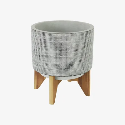 Habitat Habitat Awel Grey Terracotta Planter On Wooden Legs