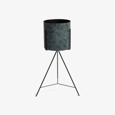 Habitat Habitat Eden Metal Legged Printed Planter - Black