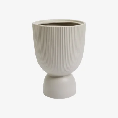 Habitat Habitat Ribbed Grey Ceramic Planters