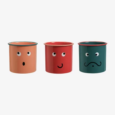 Habitat Garden by Sainsbury's Smiley Face Planter - Set of 3