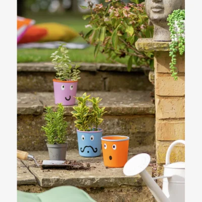 Habitat Garden by Sainsbury's Smiley Face Planters - Set of 3