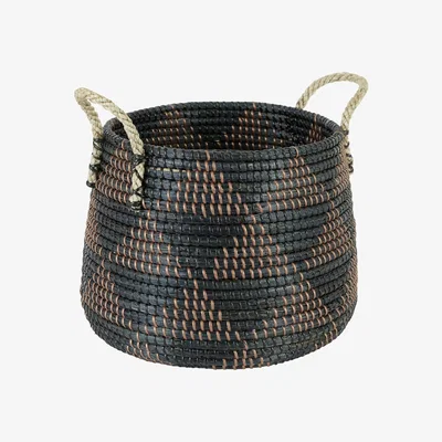 Habitat Habitat Bia Woven Basket Planter - Black and Brown