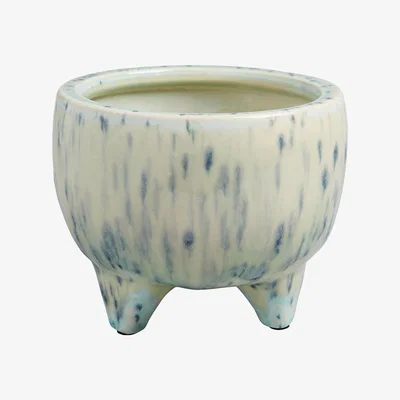 Habitat Habitat Shiloh Green Reactive Glaze Footed Plant Pot