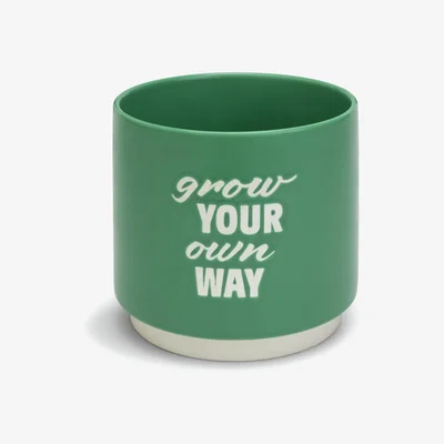 Habitat Habitat Grow Your Own Way Green Ceramic Planter
