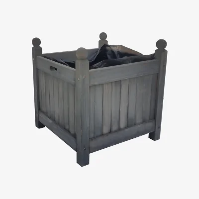 Homebase Homebase Medium Wooden Planter Grey