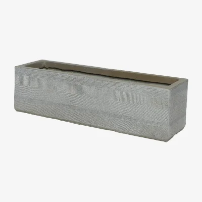Homebase Liam Fibre Clay Grey Outdoor Trough Planter - Small