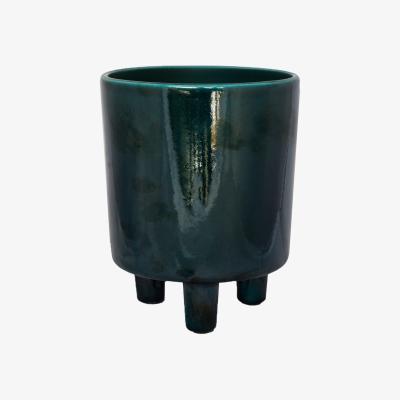 Homebase Ivyline Pisa Ceramic Green Indoor Planter - 16cm