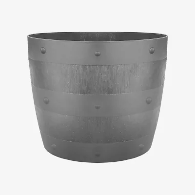 Homebase 34cm Barrel Garden Planter - Grey