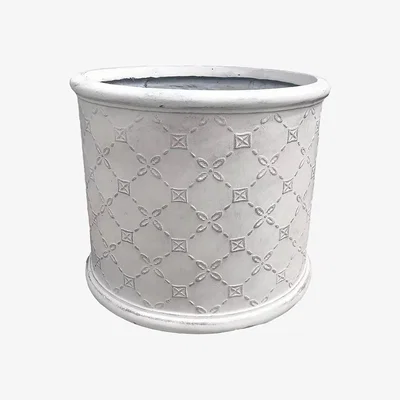 Homebase Mayfair Antique White Cylinder Plant Pot - 23cm