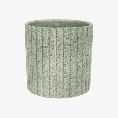 Homebase Ivyline Azalea Stone Ribbed Green Indoor Planter - 20.5cm